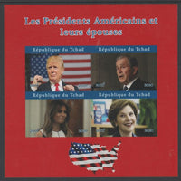 Chad 2020 US Presidents & First Ladies - the Trumps & the Bushes imperf sheetlet containing 4 values unmounted mint. Note this item is privately produced and is offered purely on its thematic appeal