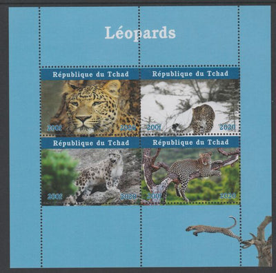 Chad 2020 Leopards perf sheetlet containing 4 values unmounted mint. Note this item is privately produced and is offered purely on its thematic appeal