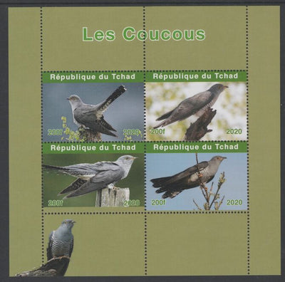 Chad 2020 Cuckoos perf sheetlet containing 4 values unmounted mint. Note this item is privately produced and is offered purely on its thematic appeal