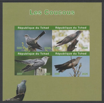 Chad 2020 Cuckoos imperf sheetlet containing 4 values unmounted mint. Note this item is privately produced and is offered purely on its thematic appeal
