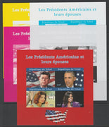 Chad 2020 US Presidents & First Ladies - the Kennedys & Obamas imperf set of 5 progressive sheets comprising the 4 individual colours and completed design unmounted mint. Note this item is privately produced and is offered purely ……Details Below