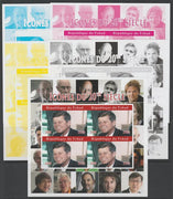 Chad 2020 Icons of the 20th Century - John Kennedy imperf set of 5 progressive sheets comprising the 4 individual colours and completed design unmounted mint. Note this item is privately produced and is offered purely on its thematic appeal