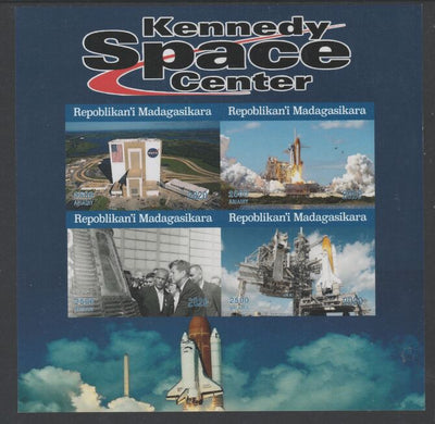 Madagascar 2020 Kennedy Space Centre imperf sheetlet comprising 4 values unmounted mint. Note this item is privately produced and is offered purely on its thematic appeal