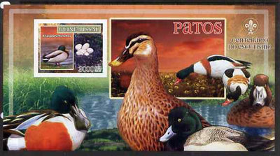 Guinea - Bissau 2007 Birds - Ducks large imperf s/sheet containing 1 value (Scout logo in background) unmounted mint