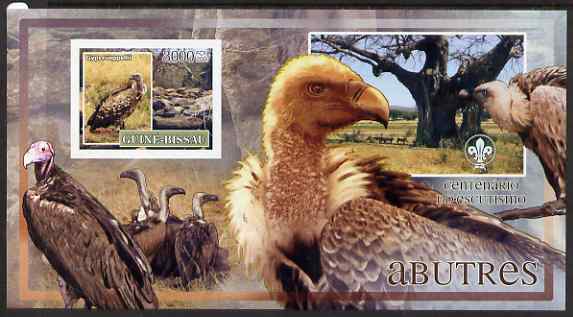 Guinea - Bissau 2007 Birds - Vultures large imperf s/sheet containing 1 value (Scout logo in background) unmounted mint