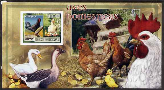 Guinea - Bissau 2007 Birds - Chickens large imperf s/sheet containing 1 value (Scout logo in background) unmounted mint