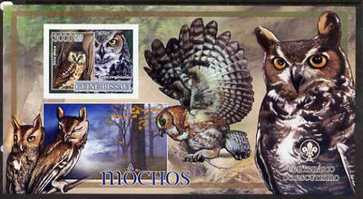 Guinea - Bissau 2007 Birds - Owls #1 large imperf s/sheet containing 1 value (Scout logo in background) unmounted mint