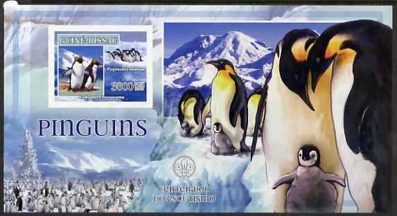 Guinea - Bissau 2007 Birds - Penguins large imperf s/sheet containing 1 value (Scout logo in background) unmounted mint
