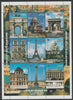 Madagascar 1999 Philex France '99 - French Landmarks perf sheetlet containing complete set of 9 values unmounted mint
