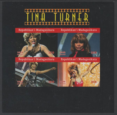 Madagascar 2020 Tina Turner imperf sheetlet containing 4 values unmounted mint. Note this item is privately produced and is offered purely on its thematic appeal