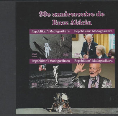 Madagascar 2020 Buzz Aldrin 90th Birthday imperf sheetlet containing 4 values unmounted mint. Note this item is privately produced and is offered purely on its thematic appeal