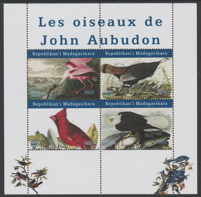 Madagascar 2020 Birds of John Audubon perf sheetlet containing 4 values unmounted mint. Note this item is privately produced and is offered purely on its thematic appeal