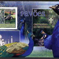 Guinea - Bissau 2007 Birds - Peacocks large imperf s/sheet containing 1 value (Scout logo in background) unmounted mint