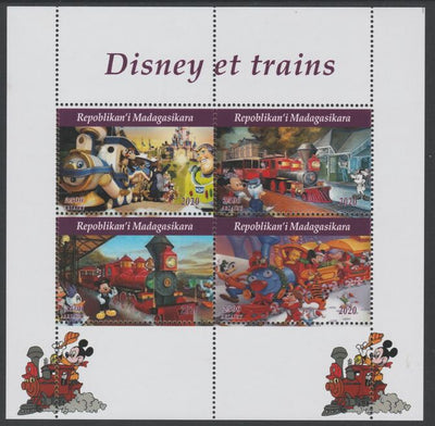 Madagascar 2020 Disney Trains perf sheetlet containing 4 values unmounted mint. Note this item is privately produced and is offered purely on its thematic appeal