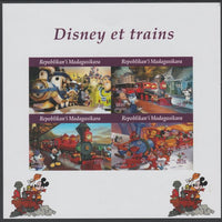 Madagascar 2020 Disney Trains imperf sheetlet containing 4 values unmounted mint. Note this item is privately produced and is offered purely on its thematic appeal