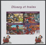Madagascar 2020 Disney Trains imperf sheetlet containing 4 values unmounted mint. Note this item is privately produced and is offered purely on its thematic appeal