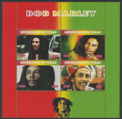 Chad 2020 Bob Marley perf sheetlet containing 4 values unmounted mint. Note this item is privately produced and is offered purely on its thematic appeal