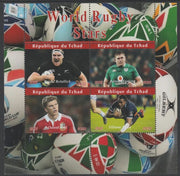 Chad 2020 Rugby World Stars perf sheetlet containing 4 values unmounted mint. Note this item is privately produced and is offered purely on its thematic appeal