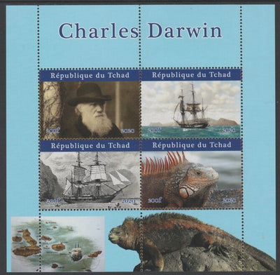 Chad 2020 Charles Darwin perf sheetlet containing 4 values unmounted mint. Note this item is privately produced and is offered purely on its thematic appeal