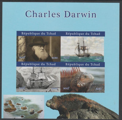 Chad 2020 Charles Darwin imperf sheetlet containing 4 values unmounted mint. Note this item is privately produced and is offered purely on its thematic appeal