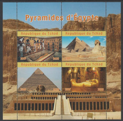 Chad 2020 Pyramids of Egypt perf sheetlet containing 4 values unmounted mint. Note this item is privately produced and is offered purely on its thematic appeal