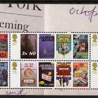 Great Britain 2008 Birth Centenary of Ian Flemming (James Bond) perf m/sheet unmounted mint SG 2797-2802