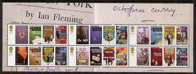 Great Britain 2008 Birth Centenary of Ian Flemming (James Bond) perf m/sheet unmounted mint SG 2797-2802