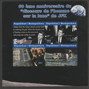 Madagascar 2021 60th Anniversary of JFK's Man on the Moon speech, #1 imperf sheetlet containing 4 values unmounted mint. Note this item is privately produced and is offered purely on its thematic appeal