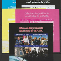 Chad 2020 US Presidential Visits to NASA - imperf sheetlet containing 4 values - the set of,5 progressive proofs comprising the 4 individual colours and completed design unmounted mint. Note this item is privately produced and is ……Details Below