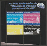 Madagascar 2021 60th Anniversary of JFK's Man on the Moon speech, #2 perf sheetlet containing 4 values unmounted mint. Note this item is privately produced and is offered purely on its thematic appeal