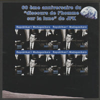 Madagascar 2021 60th Anniversary of JFK's Man on the Moon speech, #3 imperf sheetlet containing 4 values unmounted mint. Note this item is privately produced and is offered purely on its thematic appeal
