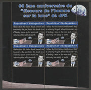 Madagascar 2021 60th Anniversary of JFK's Man on the Moon speech, #4 perf sheetlet containing 4 values unmounted mint. Note this item is privately produced and is offered purely on its thematic appeal