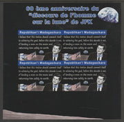 Madagascar 2021 60th Anniversary of JFK's Man on the Moon speech, #4 imperf sheetlet containing 4 values unmounted mint. Note this item is privately produced and is offered purely on its thematic appeal