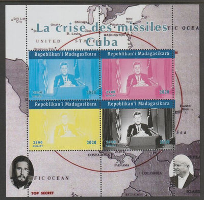 Madagascar 2020 Cuba Missile Crisis #2 perf sheetlet containing 4 values unmounted mint. Note this item is privately produced and is offered purely on its thematic appeal