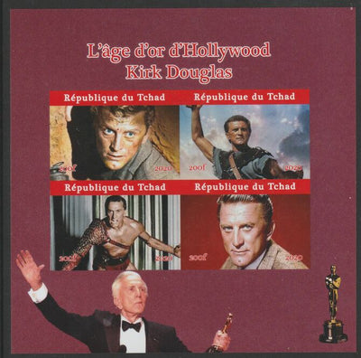 Chad 2020 Kirk Douglas - Hollywood Legend imperf sheetlet containing 4 values unmounted mint. Note this item is privately produced and is offered purely on its thematic appeal