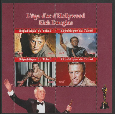 Chad 2020 Kirk Douglas - Hollywood Legend perf sheetlet containing 4 values unmounted mint. Note this item is privately produced and is offered purely on its thematic appeal