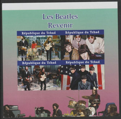 Chad 2020 The Beatles imperf sheetlet containing 4 values unmounted mint. Note this item is privately produced and is offered purely on its thematic appeal