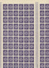 Israel 1950-54 Jewish Coins 3rd series 5pr violet, the complete sheet of 90 containing 10 tête-bêche pairs plus 10 tête-bêche gutter pairs and 'wedge flaw' on R1/2 and 'Spots below S and R' on R10/1. Hinge marks in margins only an……Details Below