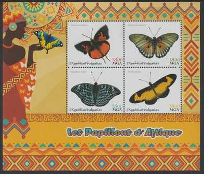 Madagascar 2018 Butterflies of Africa perf sheet containing four values unmounted mint