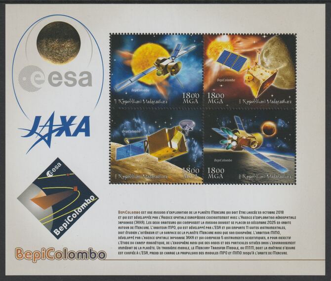 Madagascar 2018 Jaxa Space Mission perf sheet containing four values unmounted mint