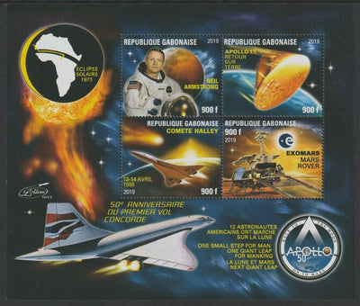 Gabon 2019 Apollo 11 - 50th Anniversary perf sheet #1 containing four values unmounted mint