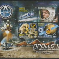 Gabon 2019 Apollo 11 - 50th Anniversary perf sheet #5 containing four values unmounted mint
