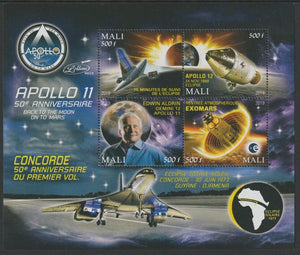 Mali 2019 Apollo 11 - 50th Anniversary perf sheet #1 containing four values unmounted mint