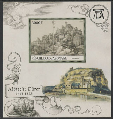 Gabon 2016 Albrecht Durer perf deluxe sheet containing one value unmounted mint