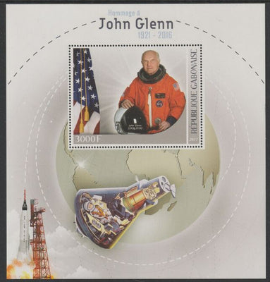 Gabon 2017 John Glenn perf deluxe sheet containing one value unmounted mint