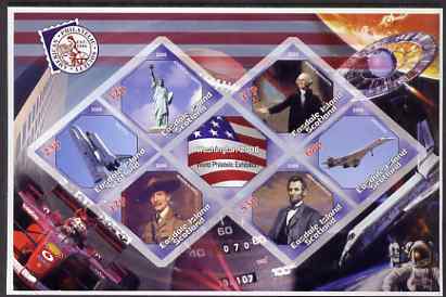 Easdale 2006 Washington Stamp Exhibition imperf sheetlet containing 6 diamond shaped values (plus label) unmounted mint