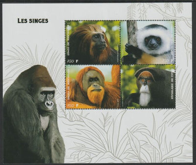 Congo 2019 Monkeys perf sheet containing four values unmounted mint