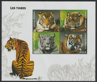 Congo 2019 Tigers perf sheet containing four values unmounted mint