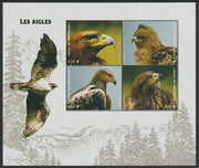 Congo 2019 Eagles perf sheet containing four values unmounted mint