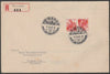 Switzerland 1943 Registered cover bearing 20c Landscapes tete-beche pair with Weissbad cancels